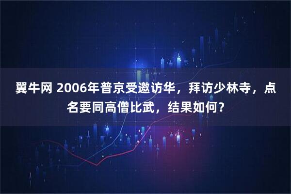 翼牛网 2006年普京受邀访华，拜访少林寺，点名要同高僧比武，结果如何？